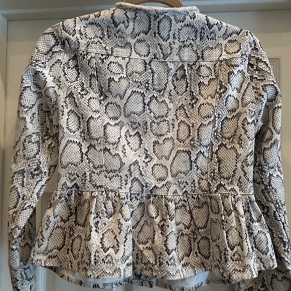 Olivaceous Reptile Print Peplum Jacket - Picture 2 of 5